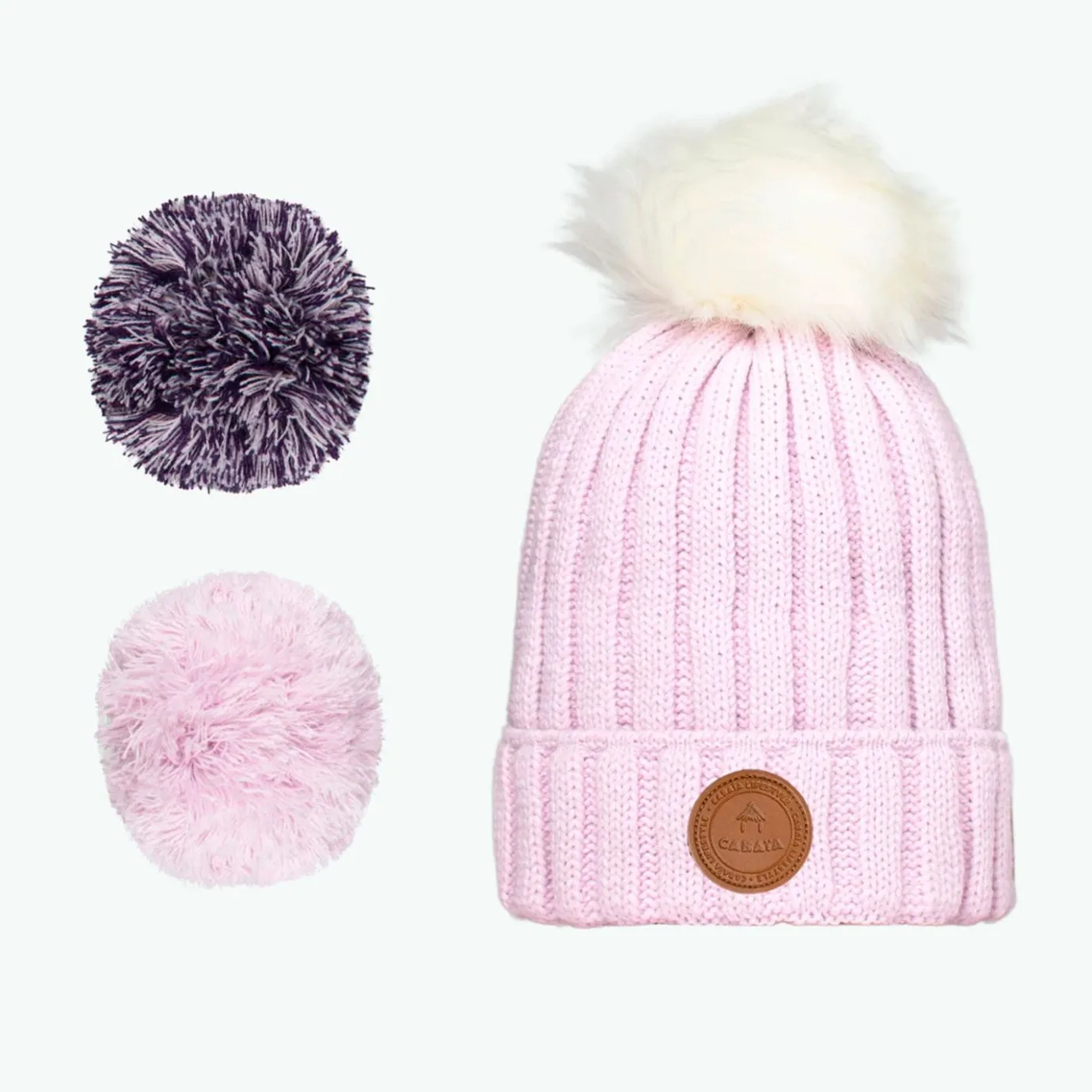 Woolen Beanies | Cabaïa Kir Royal Pink Polar Grey
